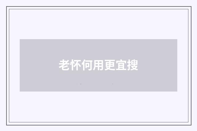 老怀何用更宜搜