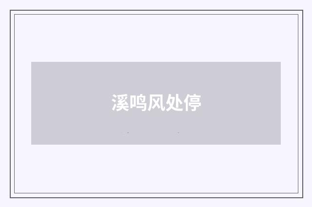 溪鸣风处停