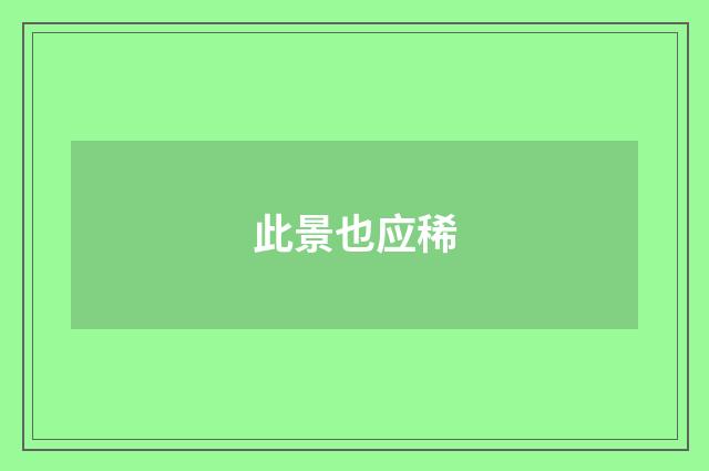 此景也应稀