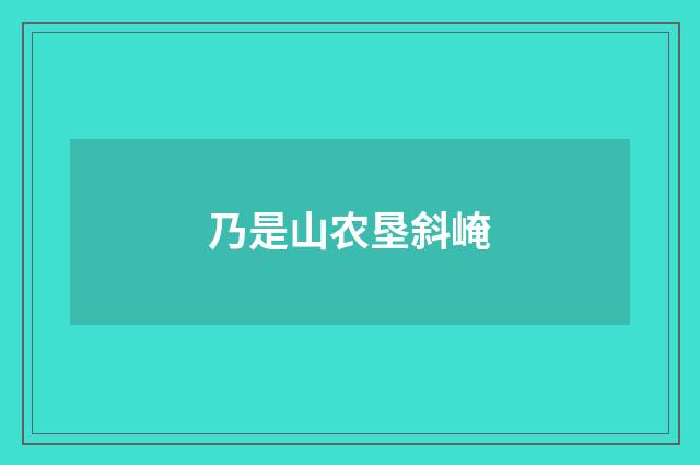 乃是山农垦斜崦