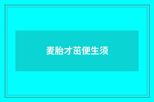 麦胎才茁便生须
