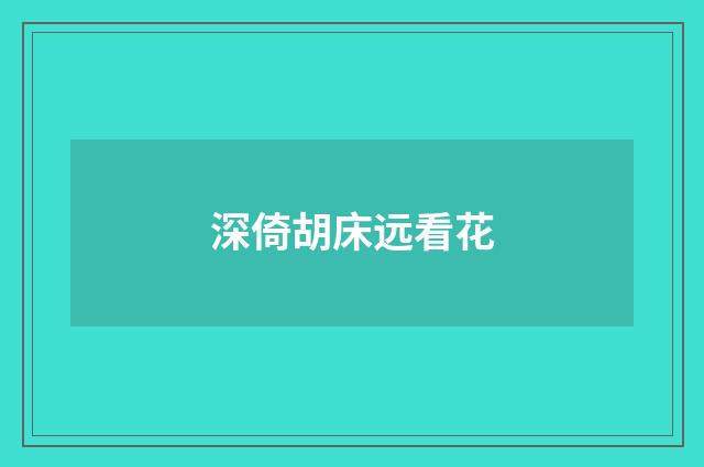深倚胡床远看花