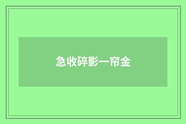 急收碎影一帘金