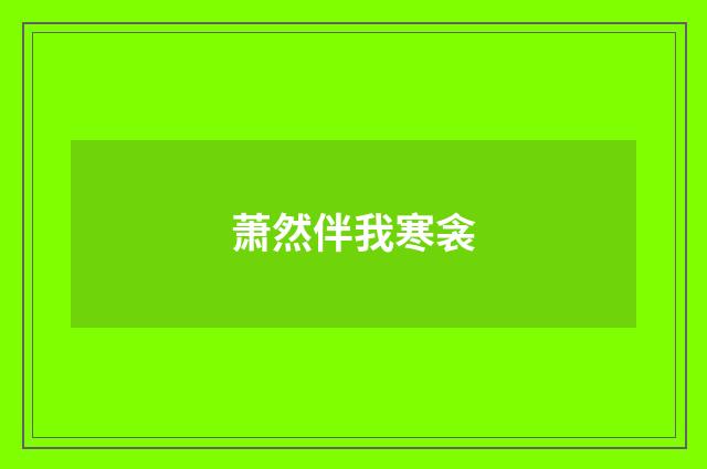 萧然伴我寒衾
