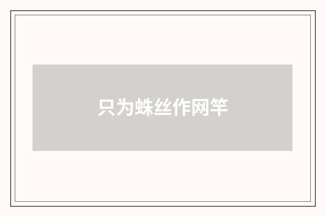只为蛛丝作网竿