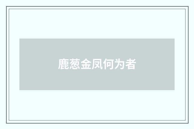 鹿葱金凤何为者