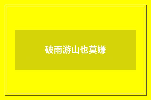破雨游山也莫嫌