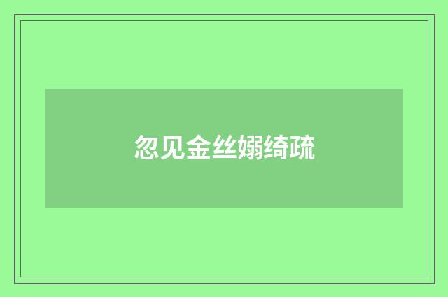 忽见金丝嫋绮疏