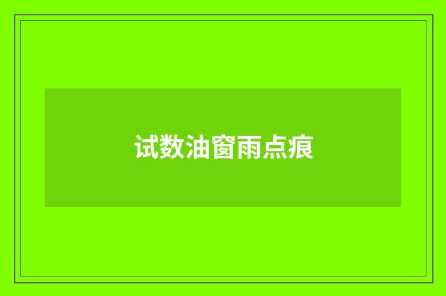 试数油窗雨点痕