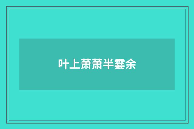叶上萧萧半霎余