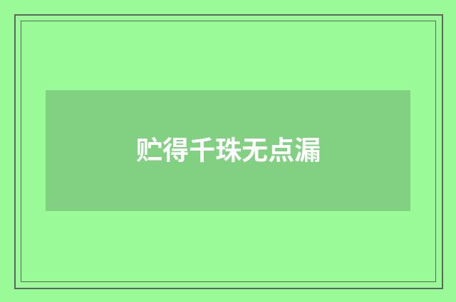 贮得千珠无点漏