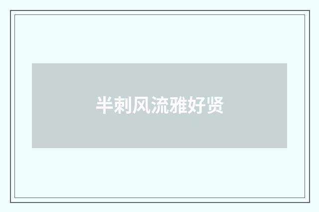 半刺风流雅好贤