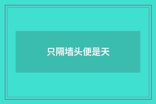 只隔墙头便是天