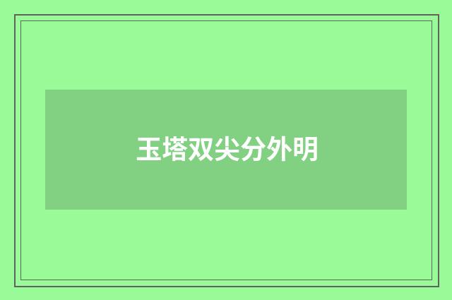 玉塔双尖分外明