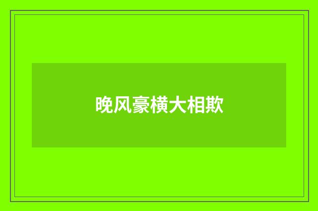 晚风豪横大相欺