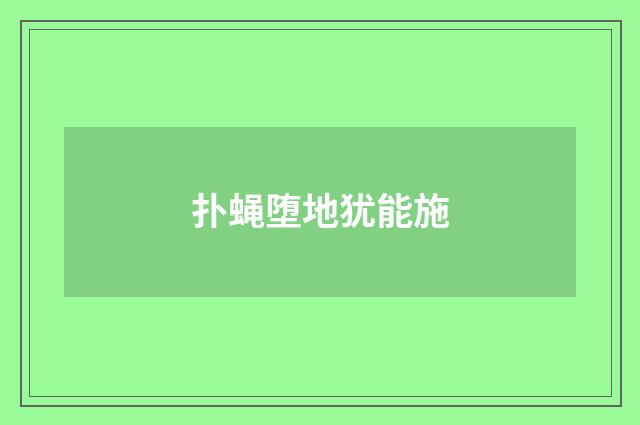 扑蝇堕地犹能施