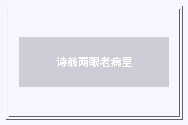 诗翁两眼老病里