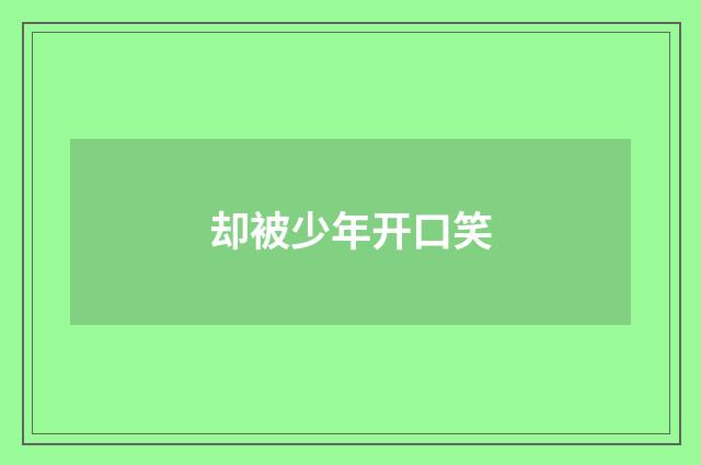却被少年开口笑
