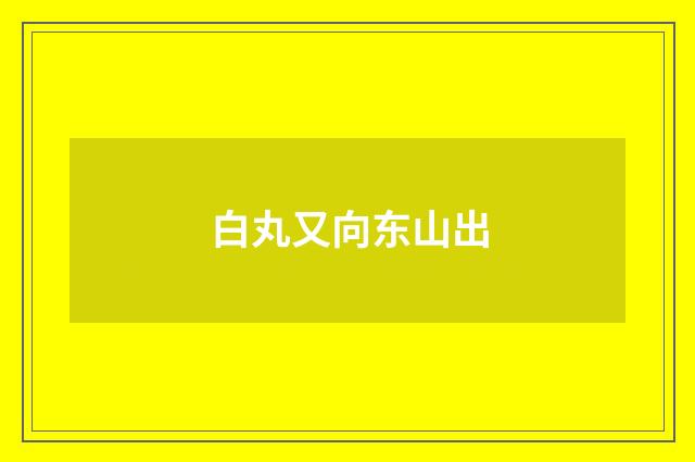 白丸又向东山出