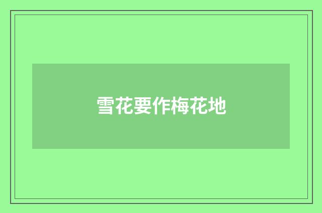 雪花要作梅花地
