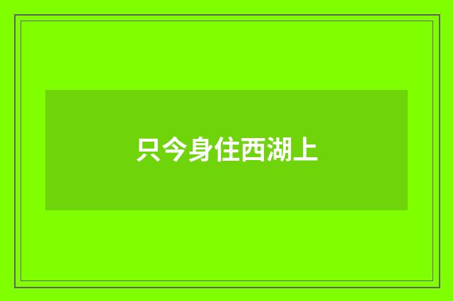 只今身住西湖上