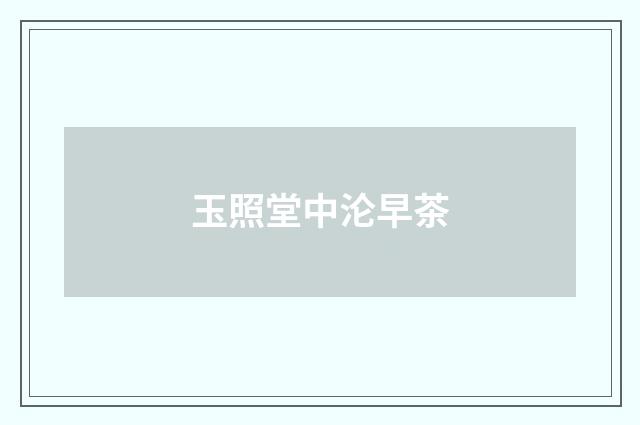 玉照堂中沦早茶