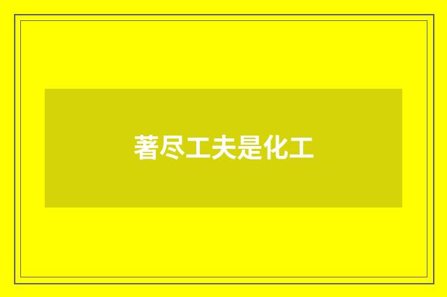 著尽工夫是化工