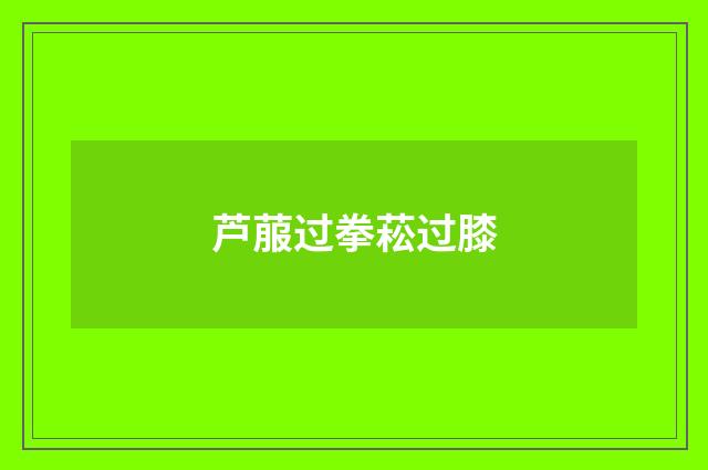 芦菔过拳菘过膝