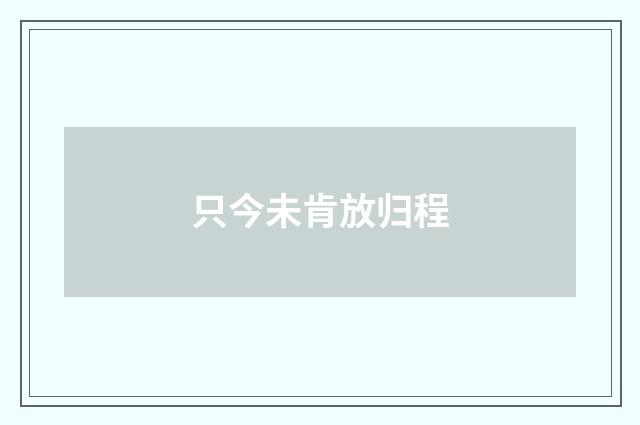 只今未肯放归程