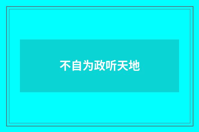 不自为政听天地