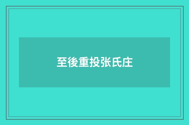 至後重投张氏庄