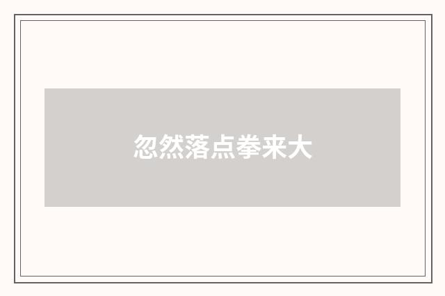 忽然落点拳来大