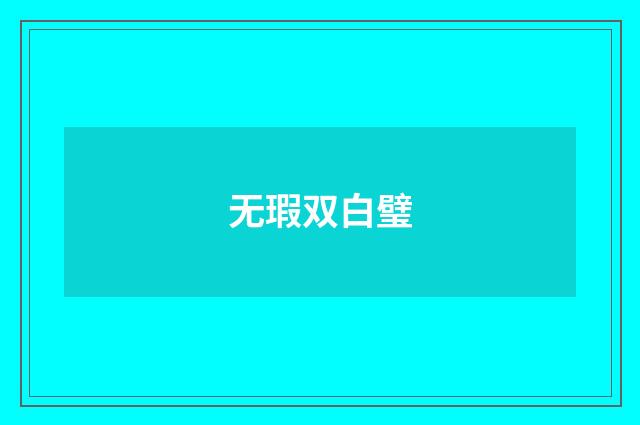 无瑕双白璧