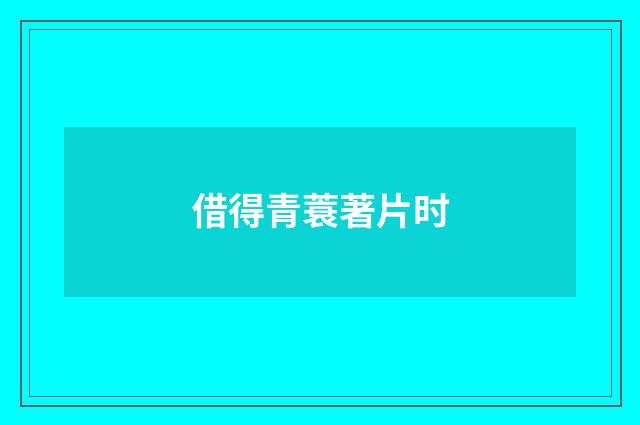 借得青蓑著片时