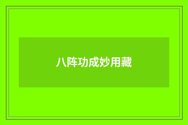 八阵功成妙用藏