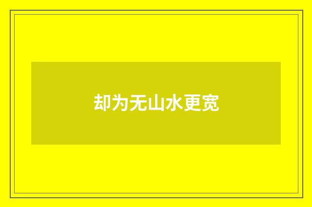 却为无山水更宽