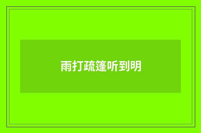 雨打疏篷听到明