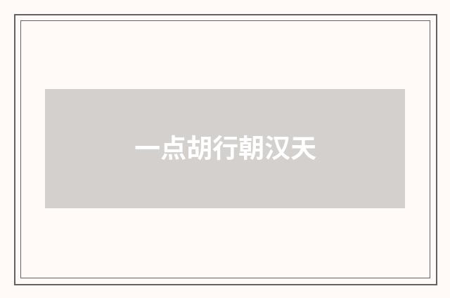 一点胡行朝汉天