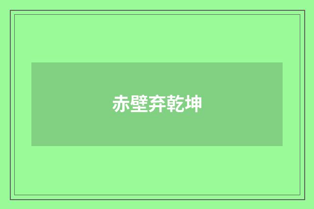 赤壁弃乾坤