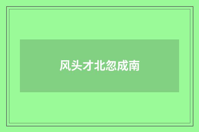 风头才北忽成南