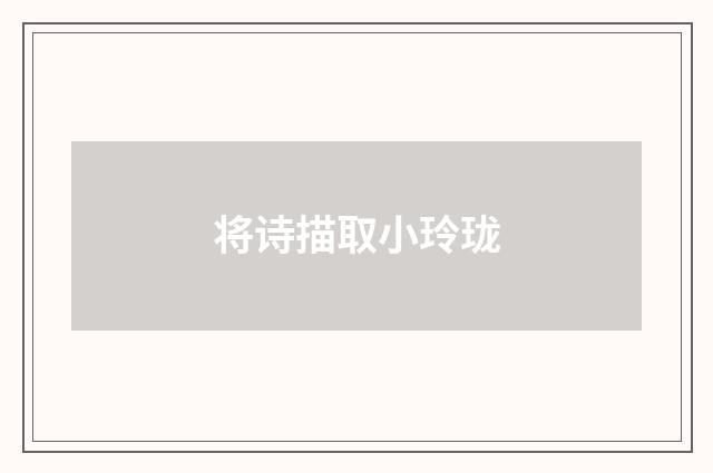 将诗描取小玲珑