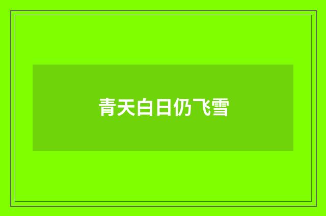 青天白日仍飞雪