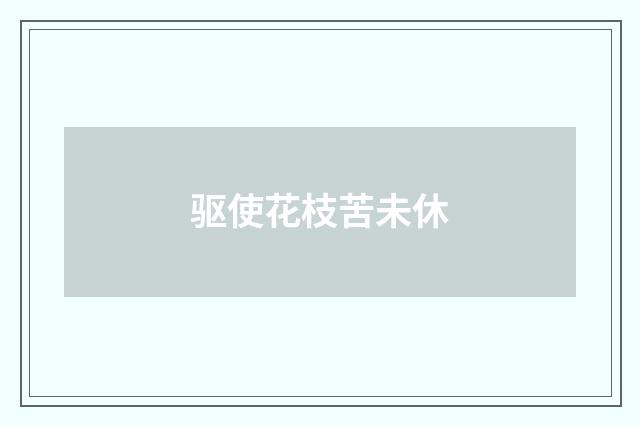 驱使花枝苦未休