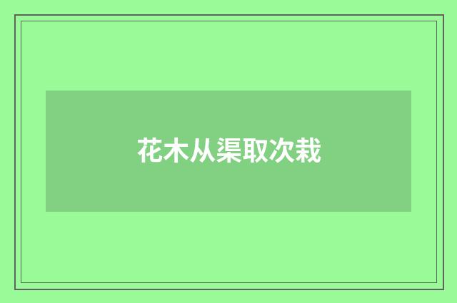 花木从渠取次栽