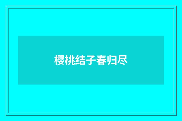 樱桃结子春归尽