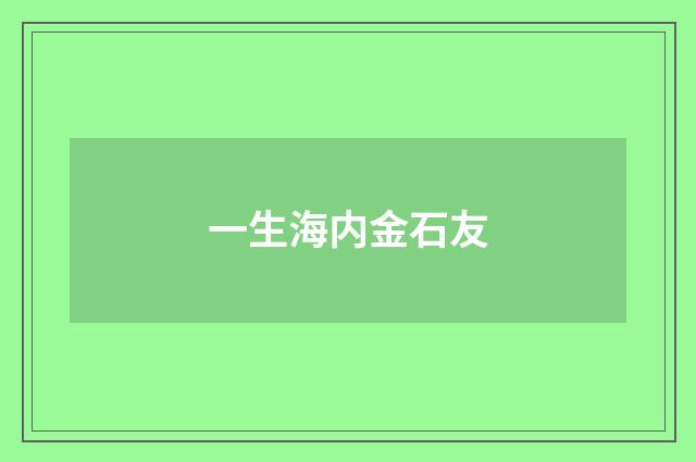 一生海内金石友