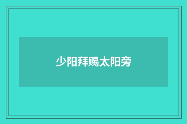 少阳拜赐太阳旁
