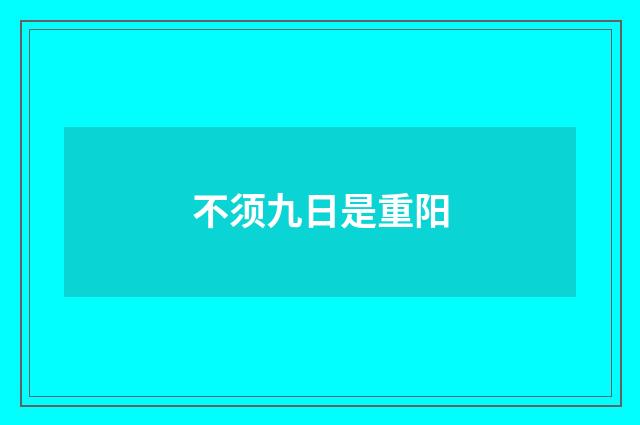不须九日是重阳
