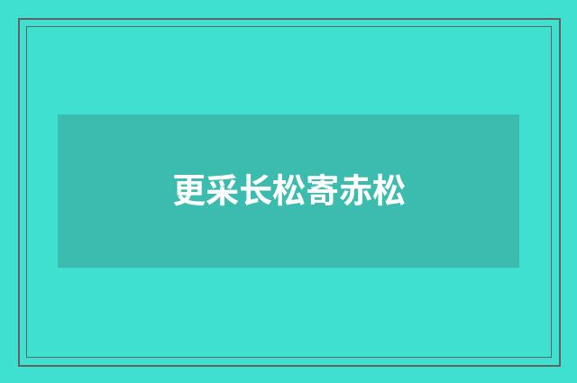 更采长松寄赤松
