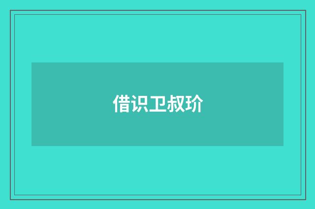 借识卫叔玠